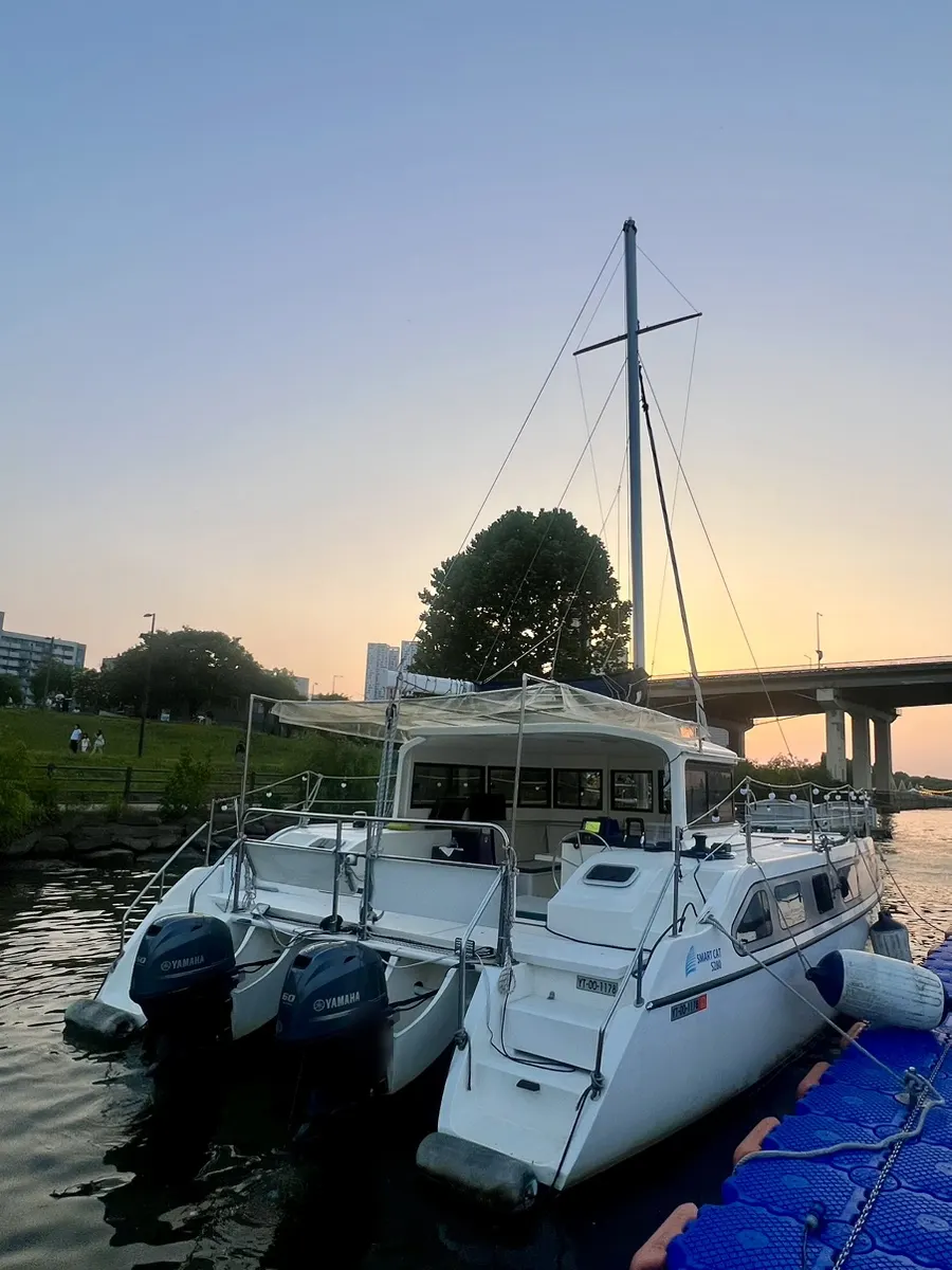 Inside the Humin catamaran yacht