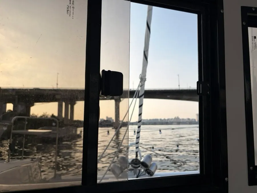 Inside a small public yacht for dates