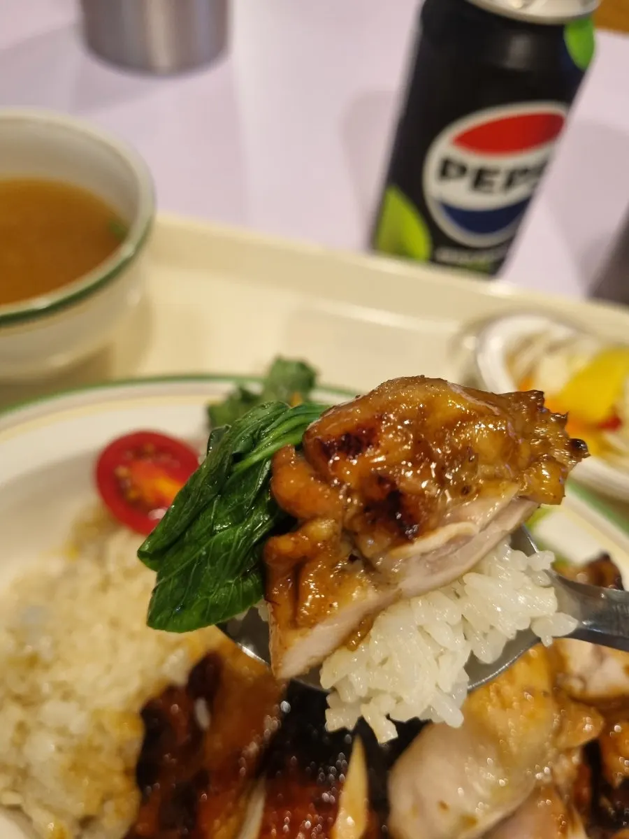 Char siu chicken rice with cilantro removable on request