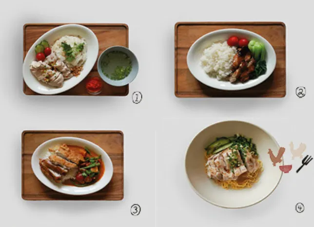 Chicken rice and noodle menu lineup at Jeongyun Kitchen