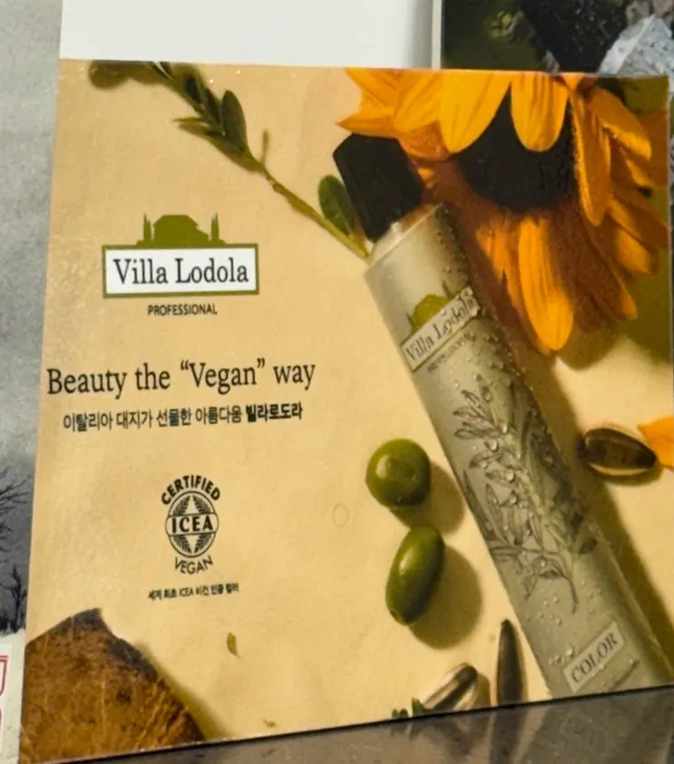 Exhibición de productos de tinte vegano Villa Lodola