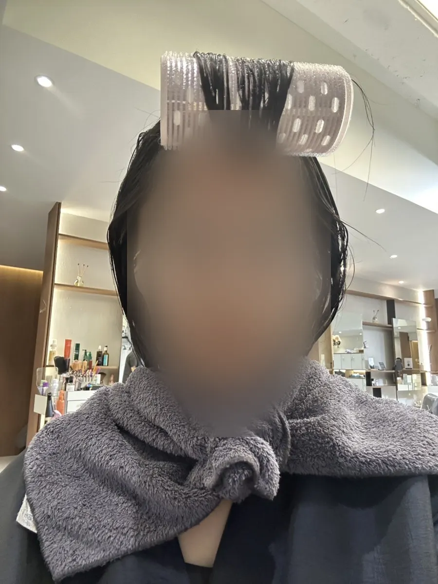 Fringe perm rods set during the treatment