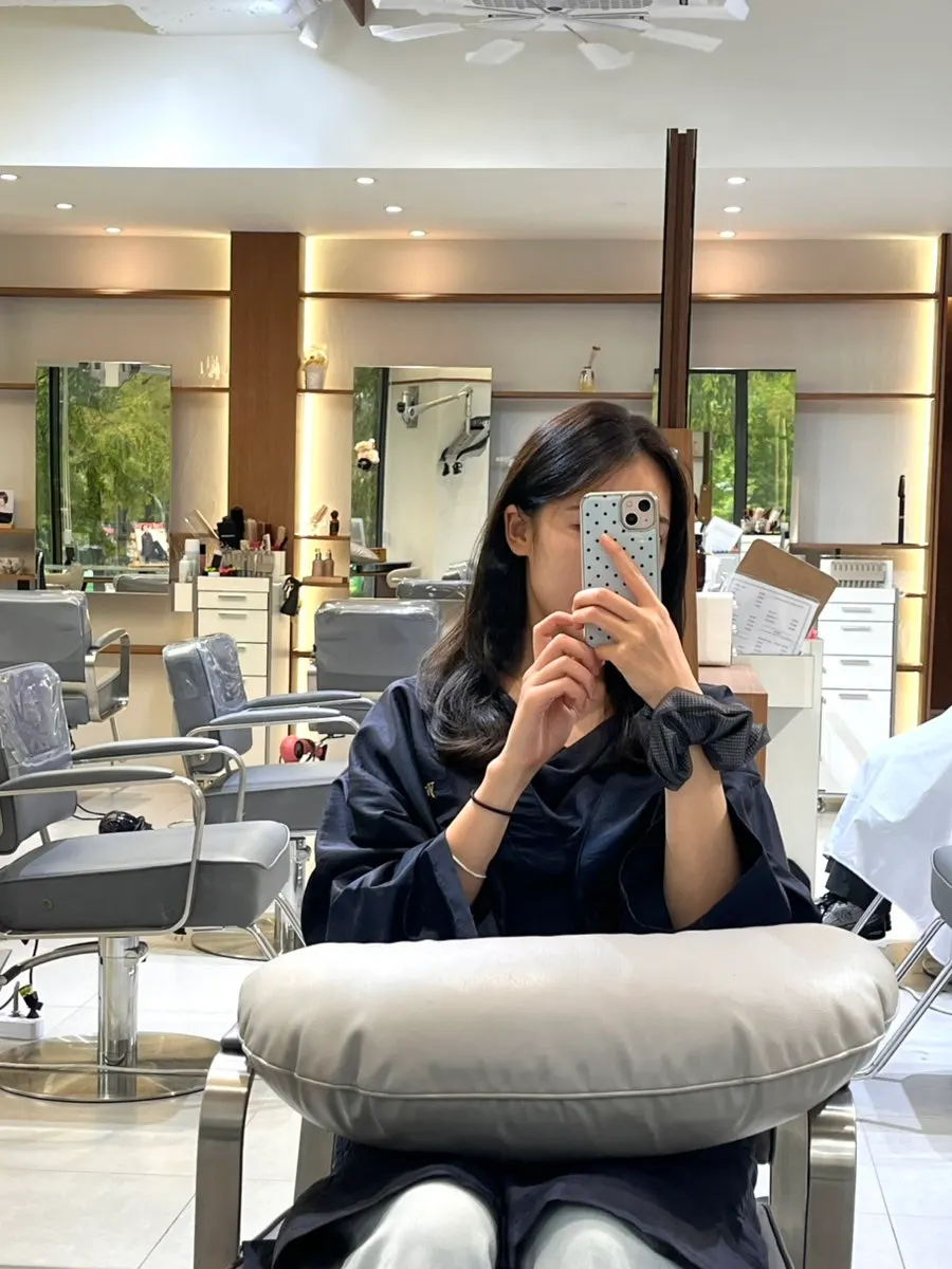 드라이까지 마친 염색 후 스타일