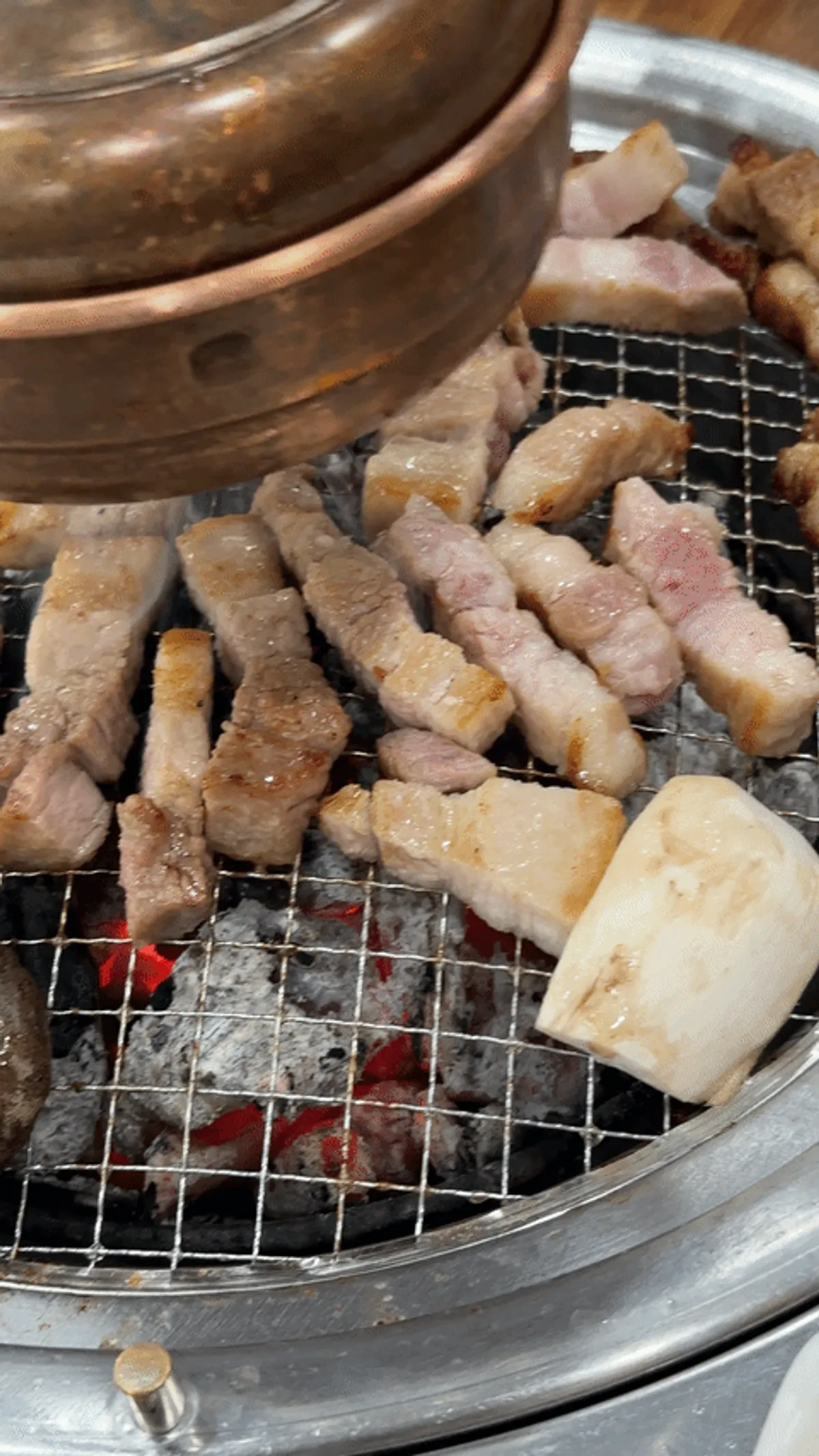 Salt-aged pork belly eaten for dinner at Yeoyejeong