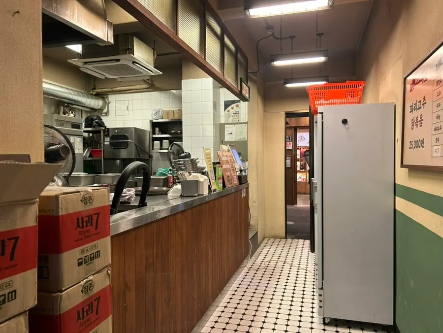 Dining tables inside Yesan Market