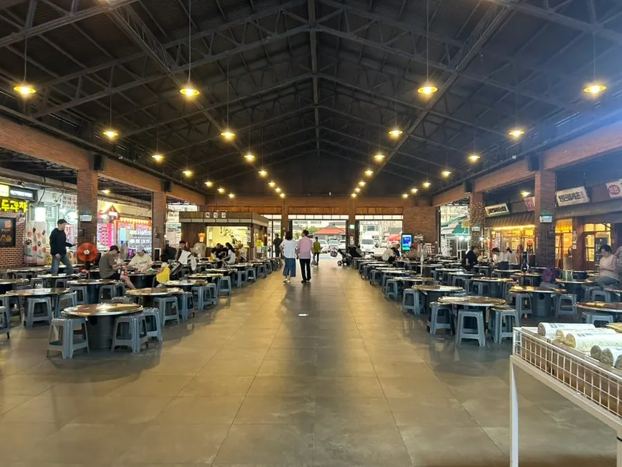Spacious shared dining area at Yesan Market