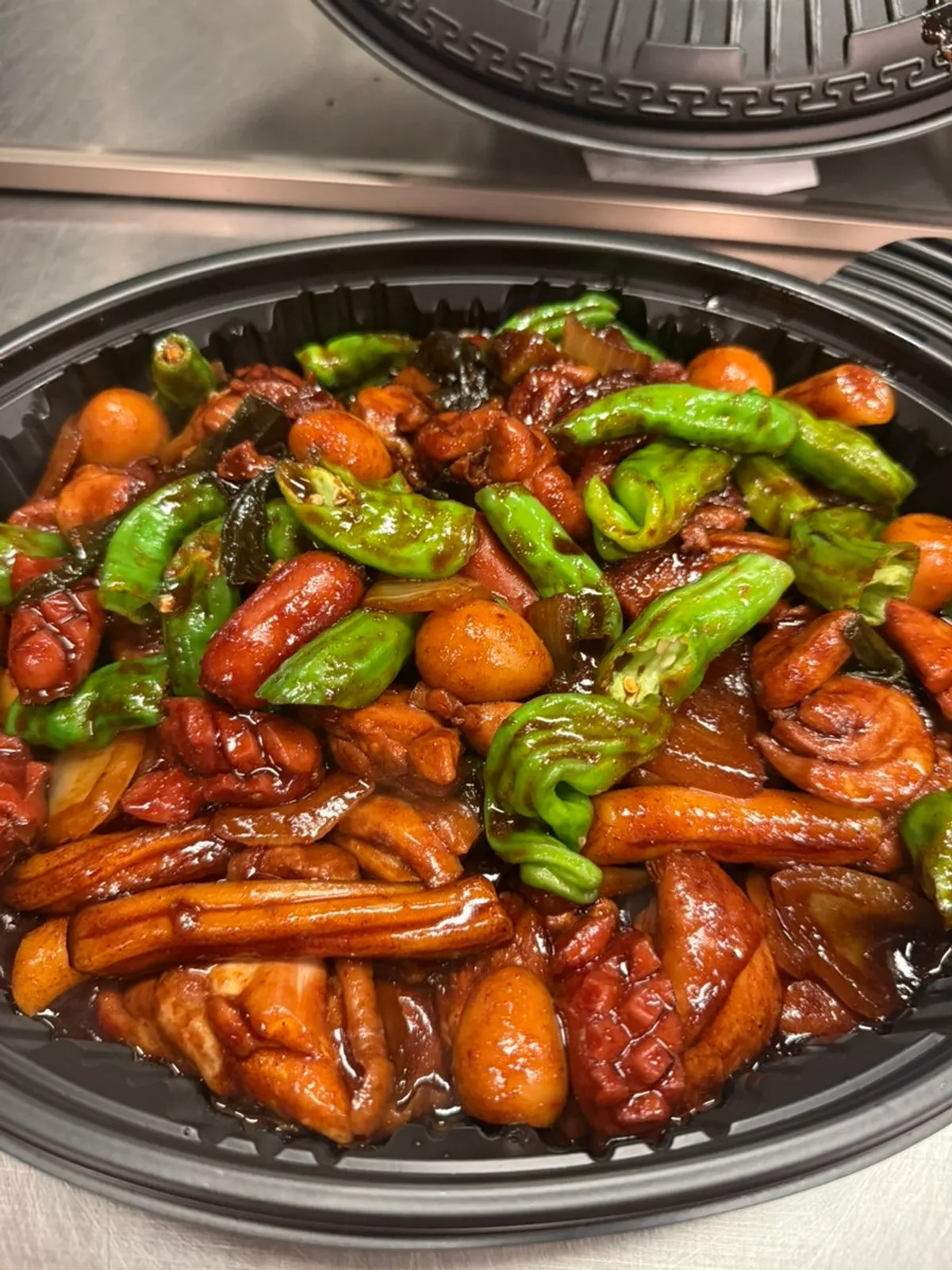 A spread of Sijang Dakbokkeum prepared at the hotel