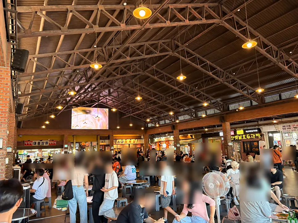 Open plaza seating inside Yesan Market