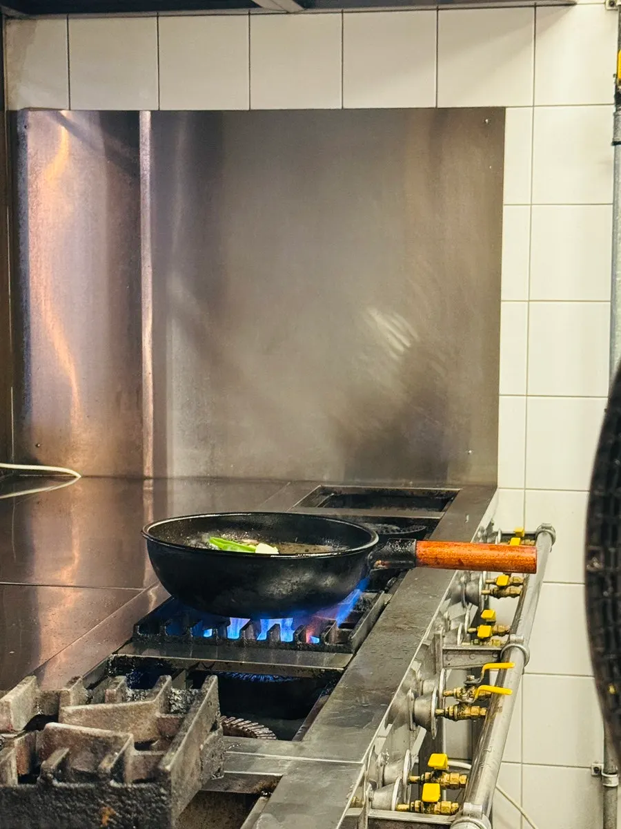 Inside the restaurant before ordering