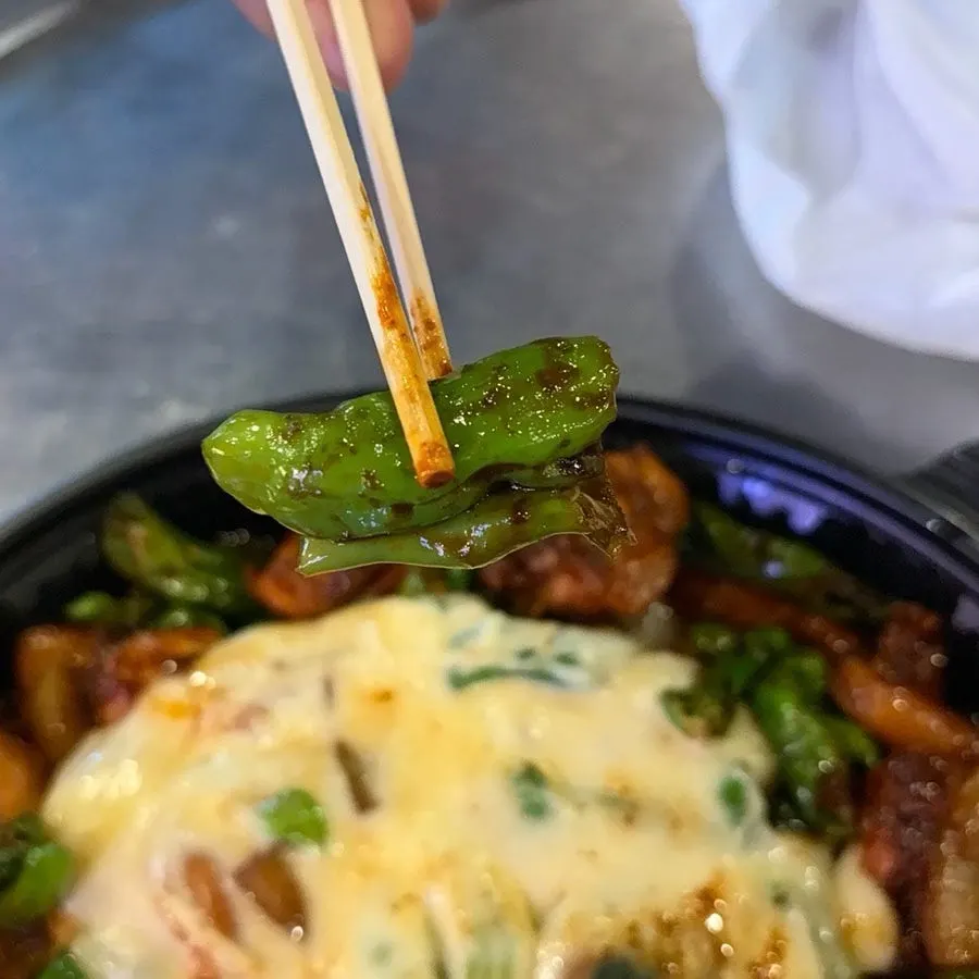 Dakbokkeum with the extra shishito peppers