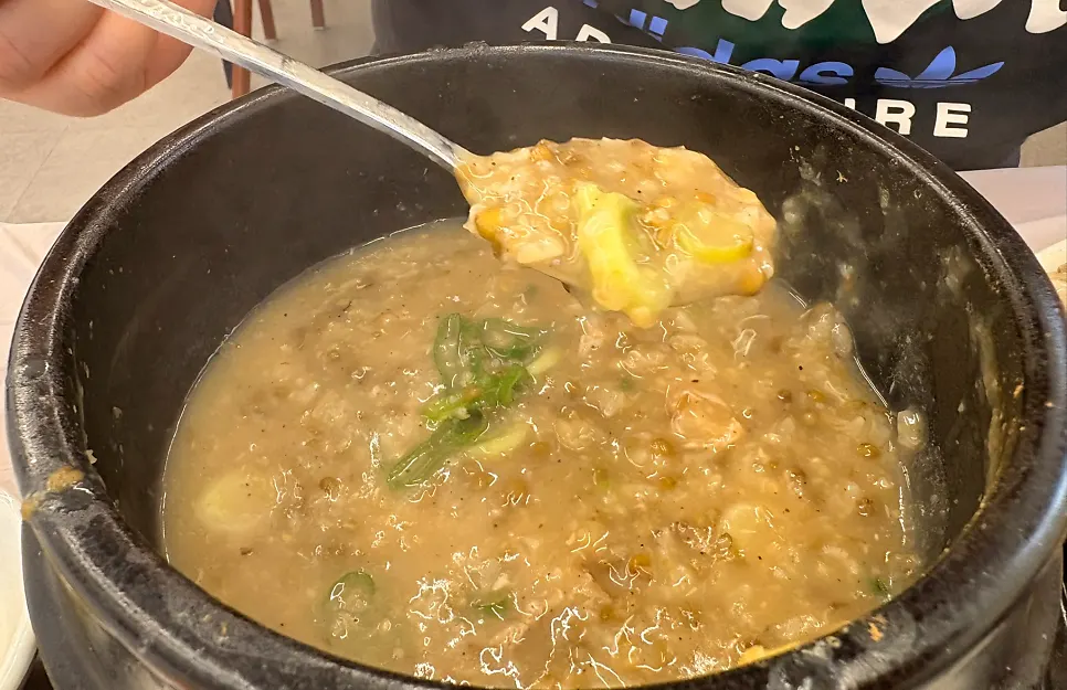 加入绿豆的一碗参鸡汤