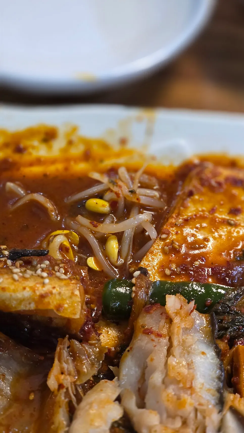 Braised pollack meat placed on top of rice