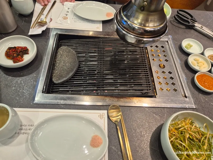 Basic table setting on a marble table