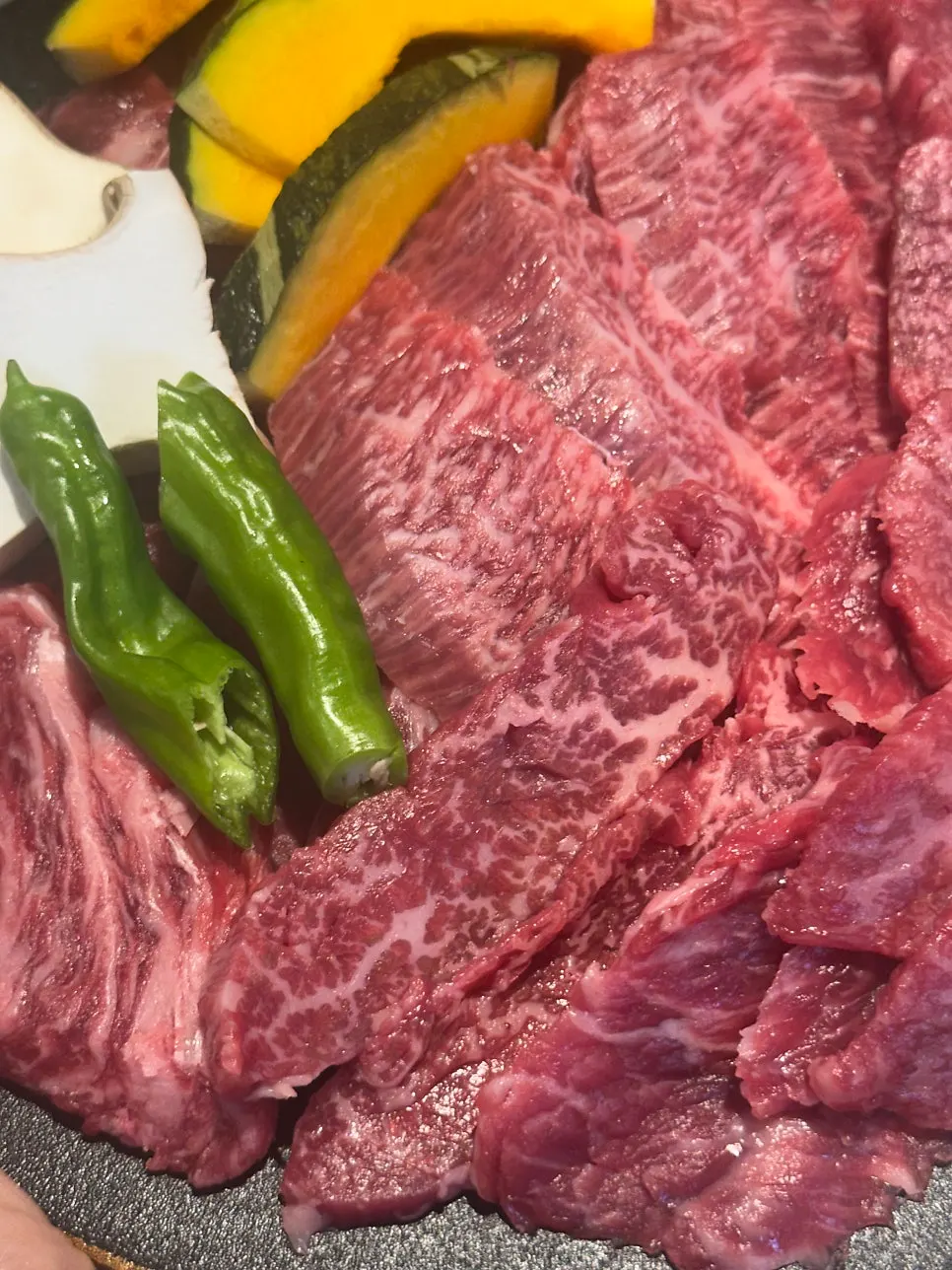 Table set with basic side dishes and meat