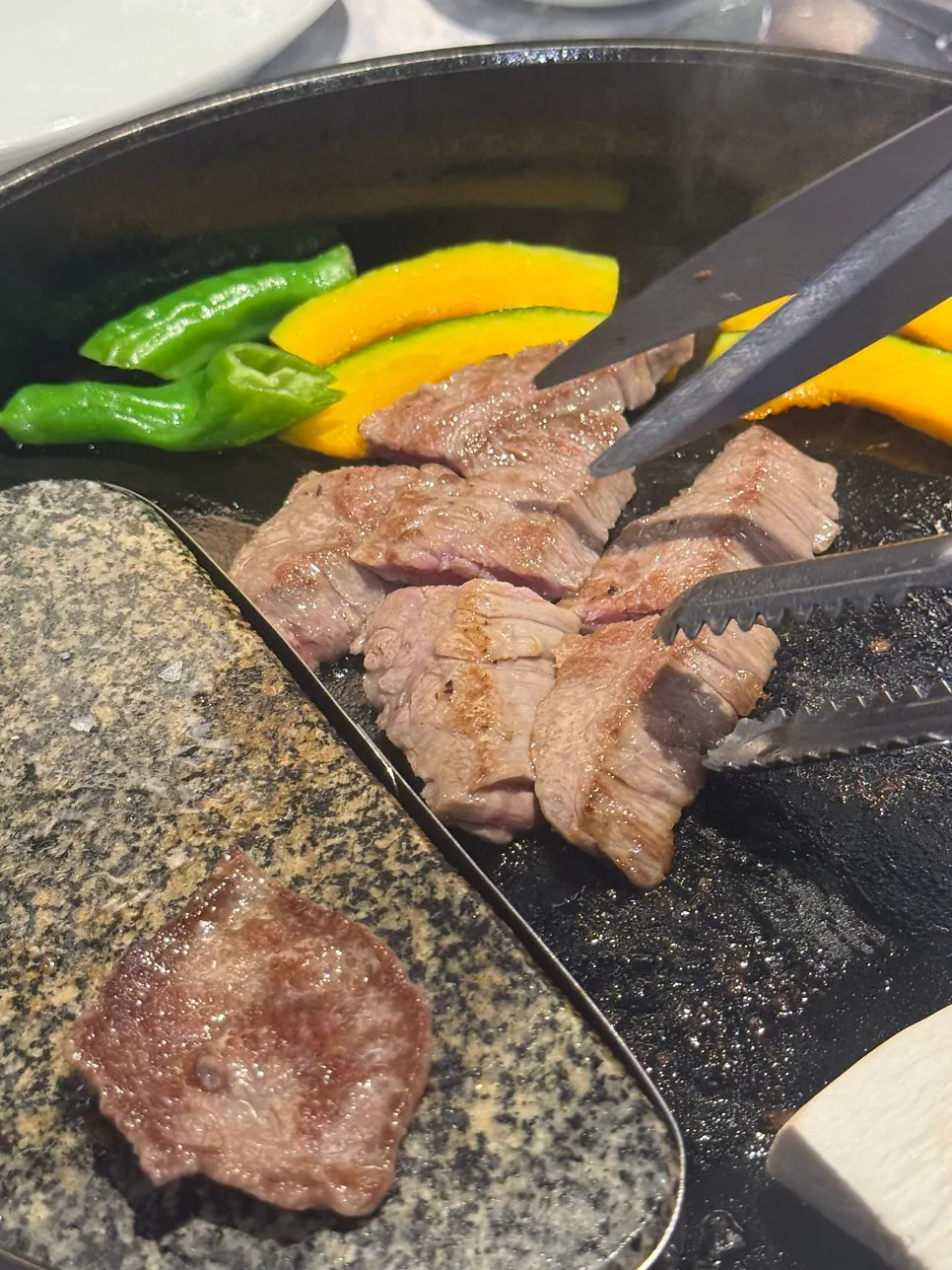 Finished plate of grilled hanwoo