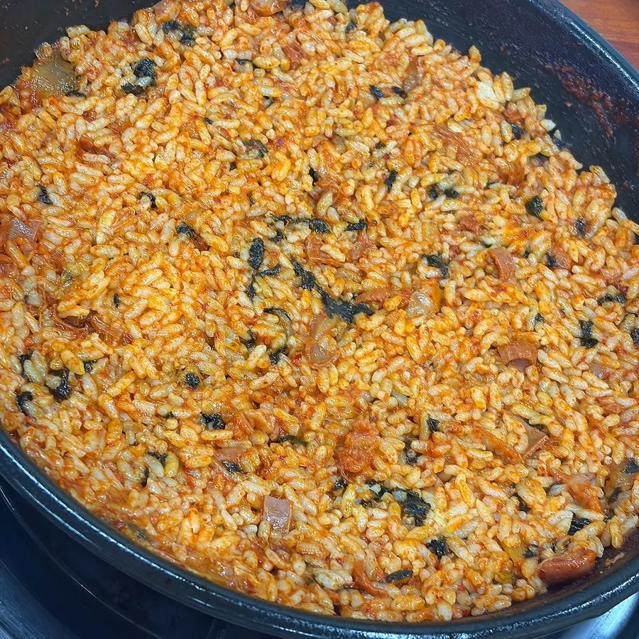 Fried rice cooked in the remaining sauce