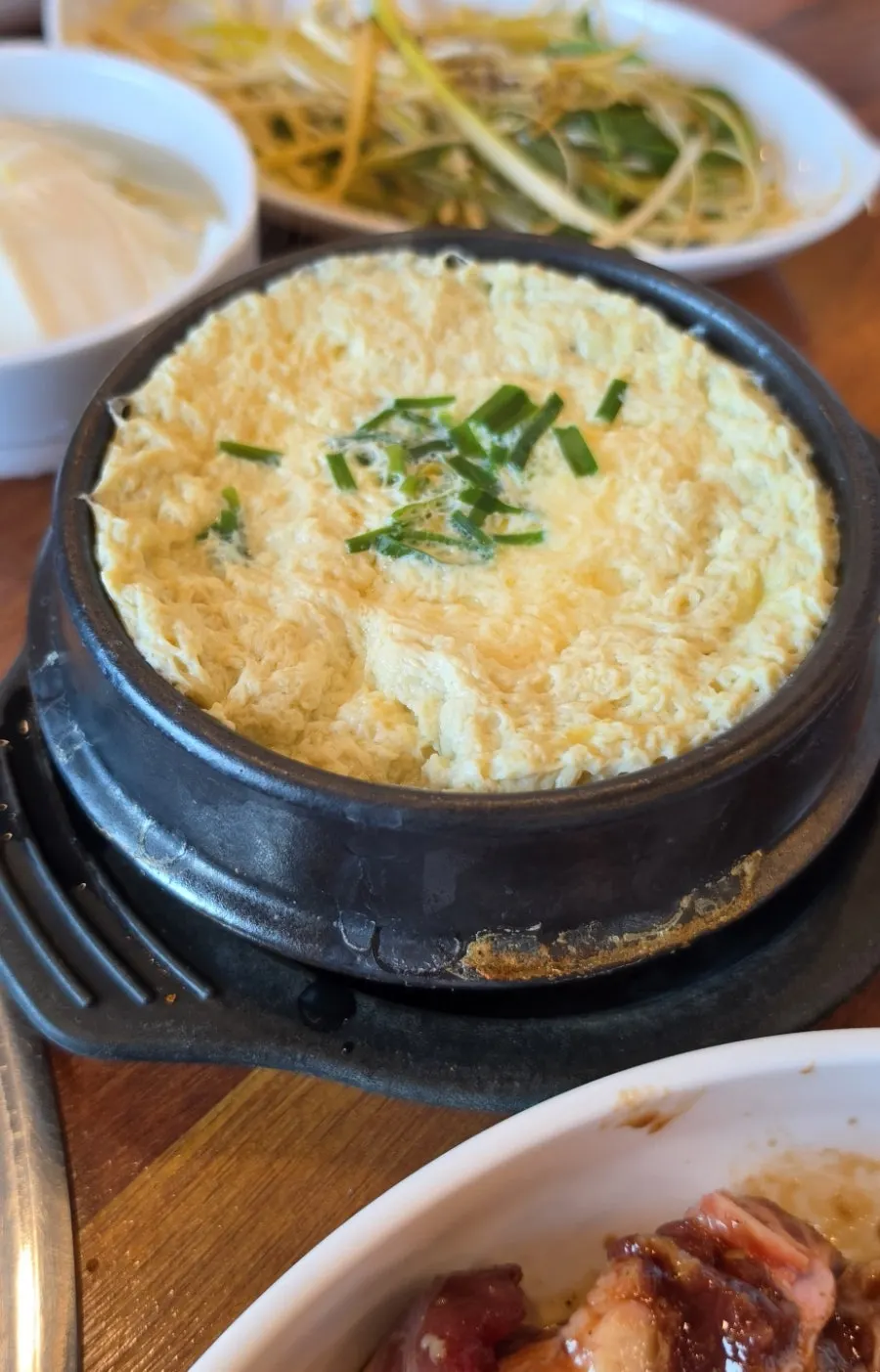 Complimentary fluffy steamed egg