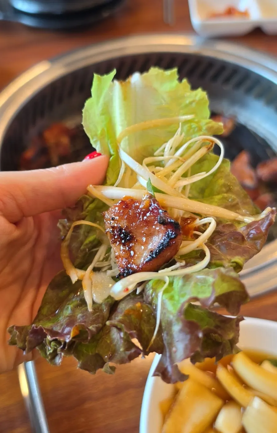 Pa-jeori (scallion salad) served with the pork galbi