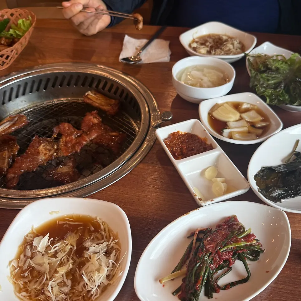 Plate of ordered hand-butchered pork galbi