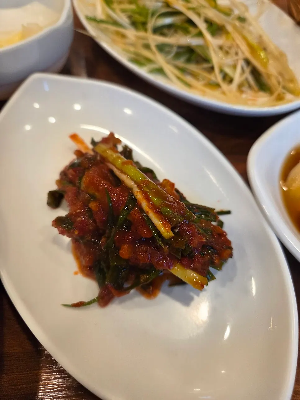 Close-up of Yongchon Gogi-jip's banchan