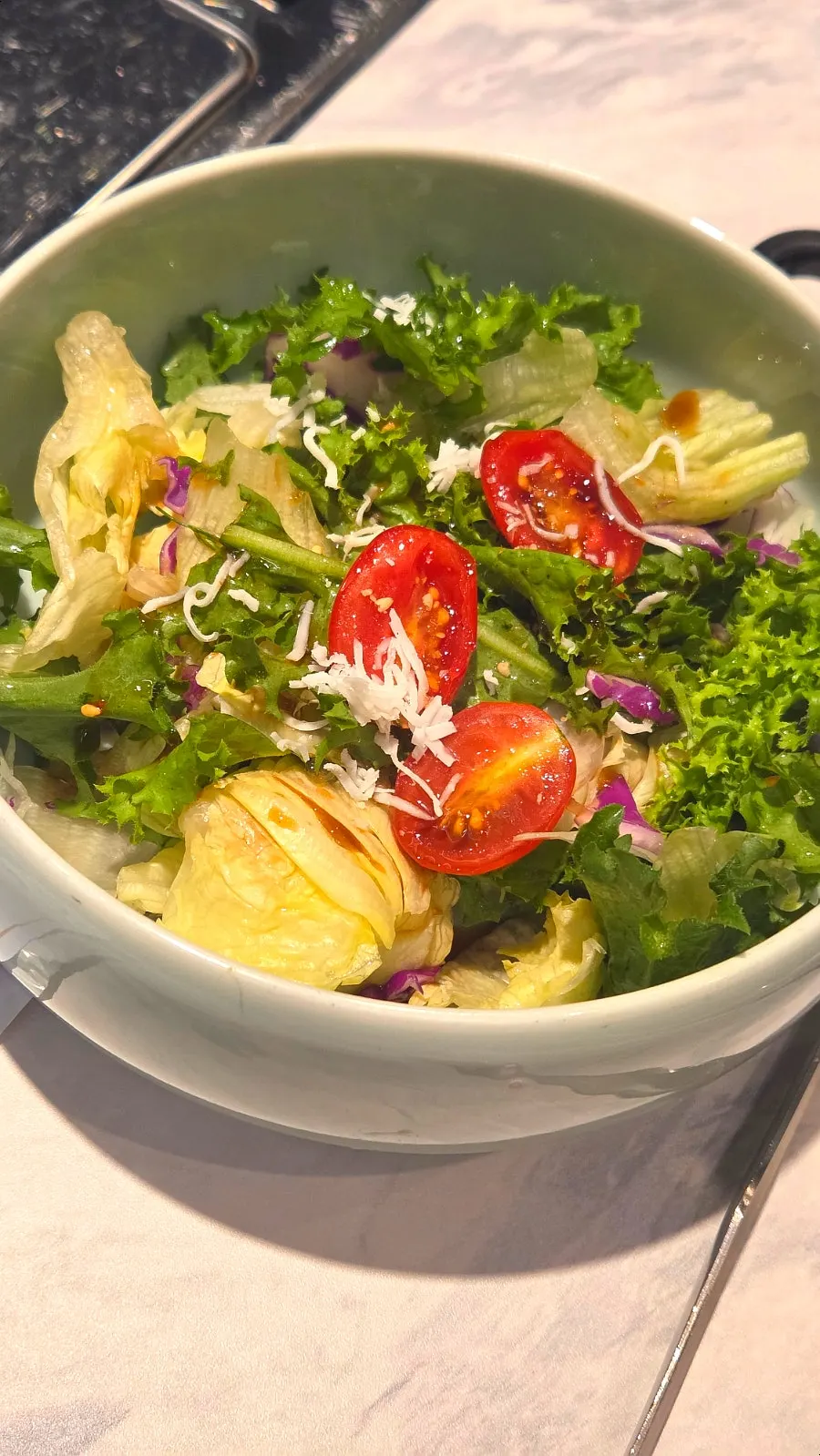 Salad side dish with tomatoes and vegetables