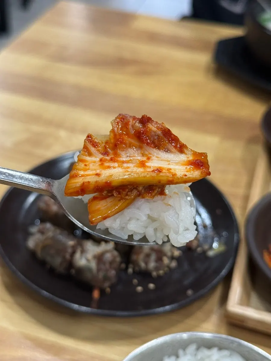 겉절이 배추김치와 깍두기 반찬