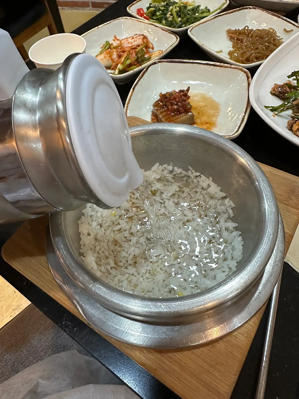 Crispy mung bean pancake and Korean set meal