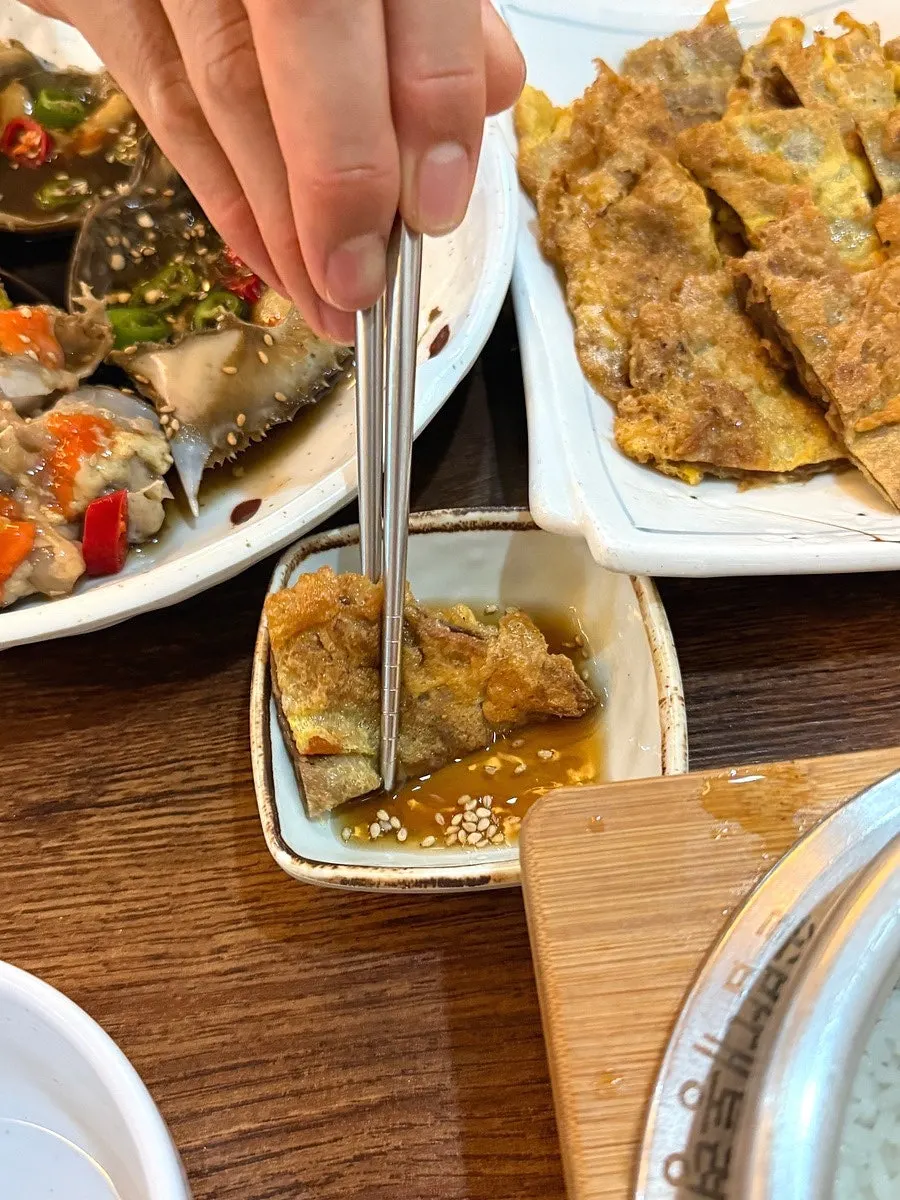 Perfectly seasoned soy-marinated female crab