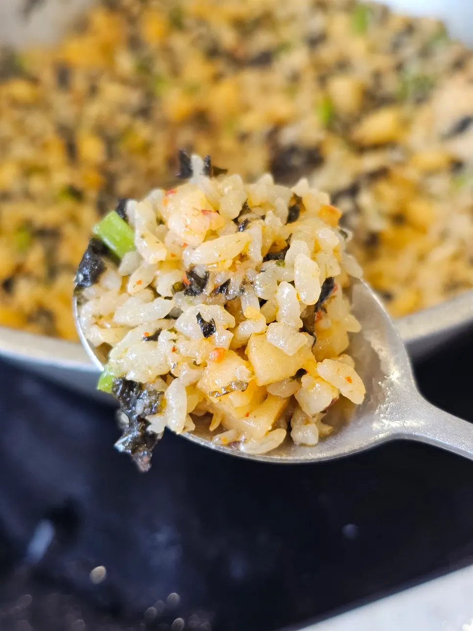 Free perilla-oil kkakdugi fried rice