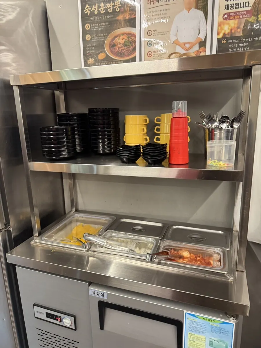 Self-serve bar stocked with kids' tableware