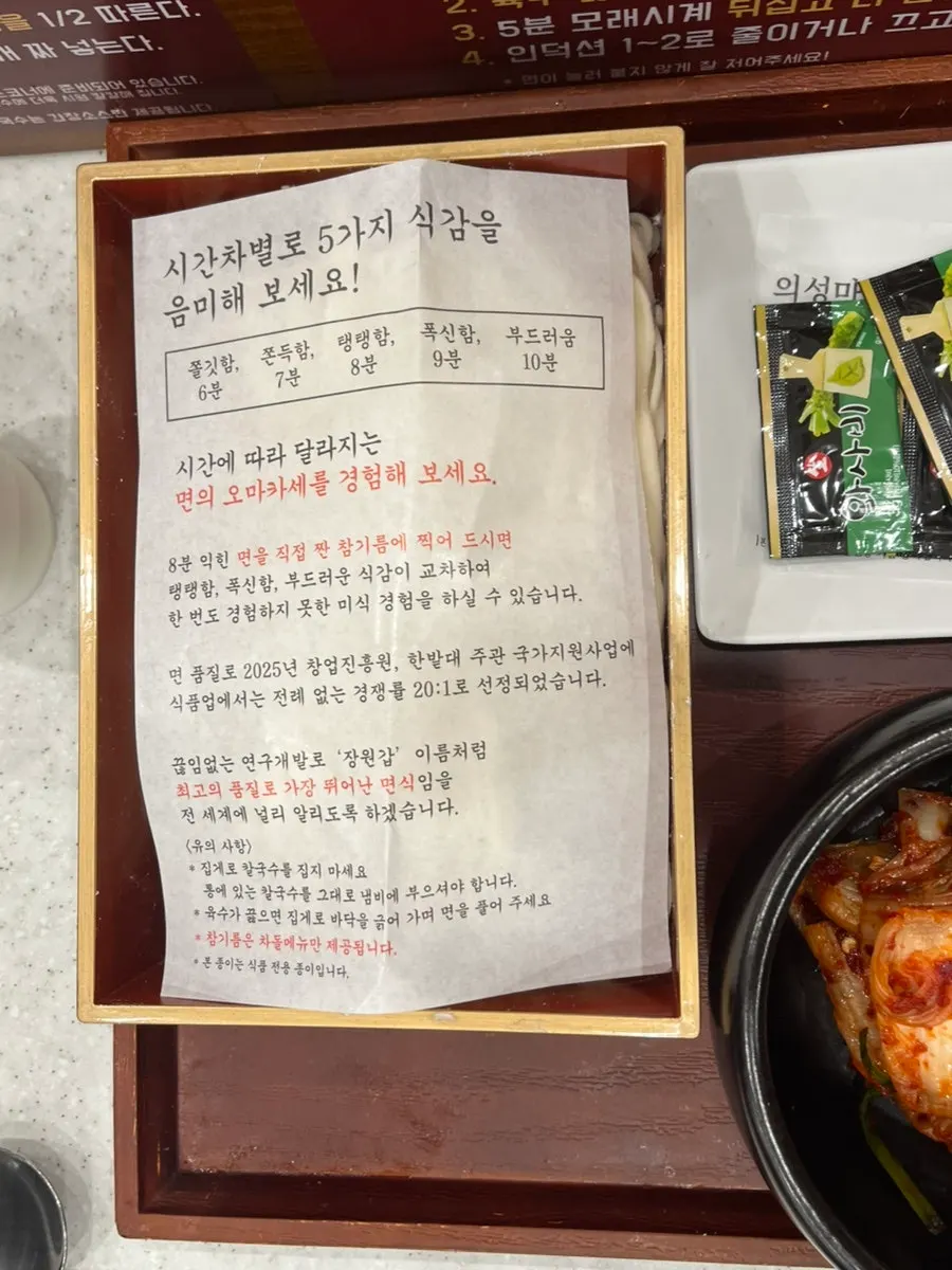Beef brisket and minari vegetables for Chadol Minari Ssam Kalguksu