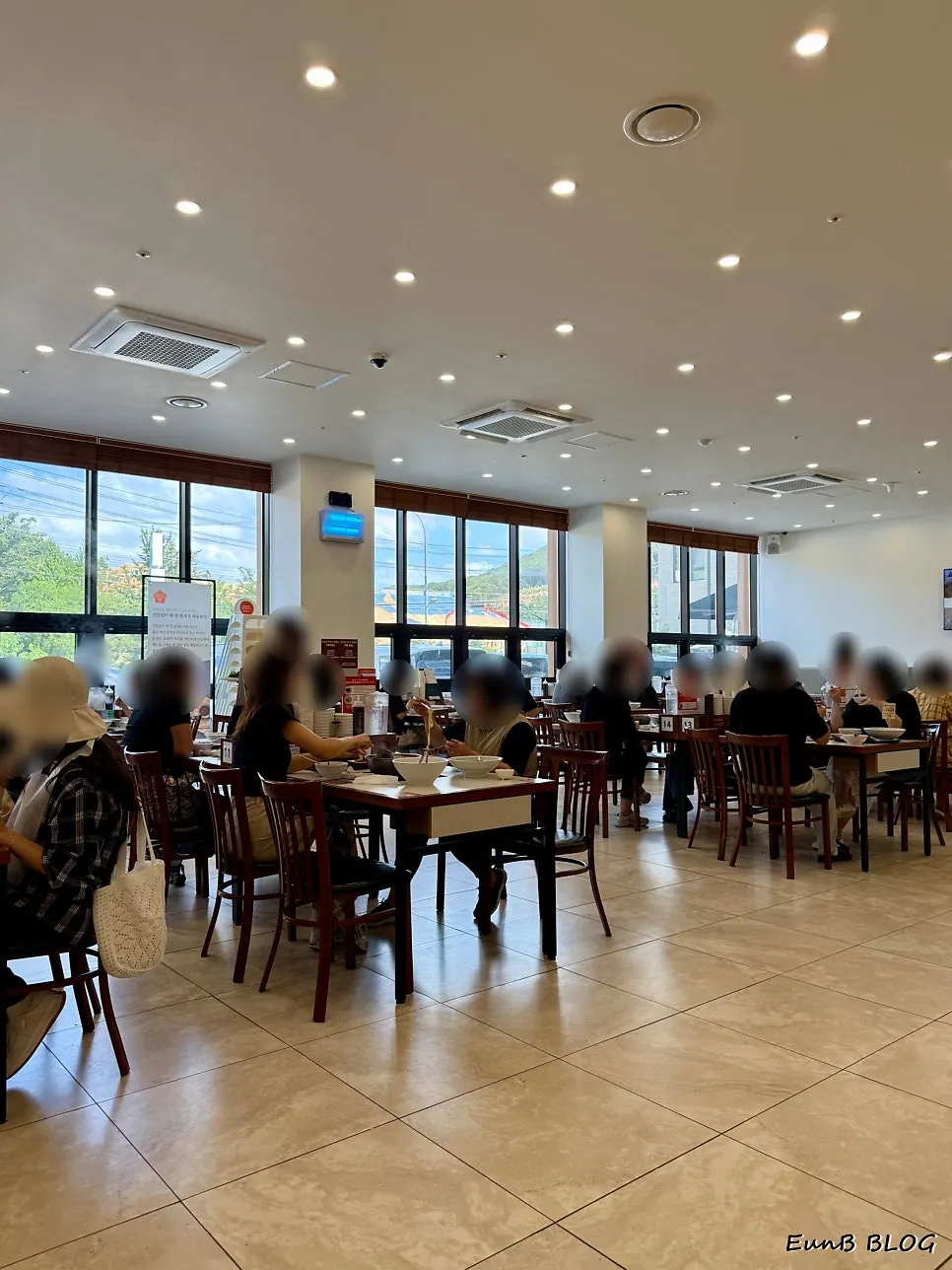 Tables inside the restaurant, good for group gatherings
