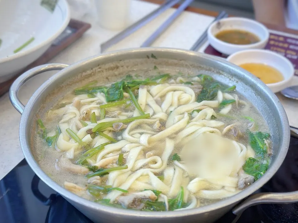 Chewy house-made kalguksu noodles