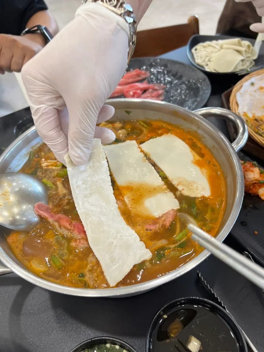 House-made flat kalguksu noodles