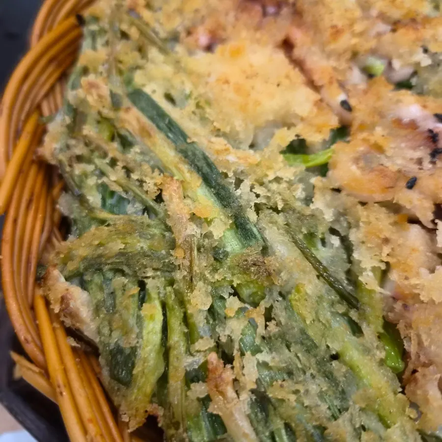 Seafood pajeon with crispy edges
