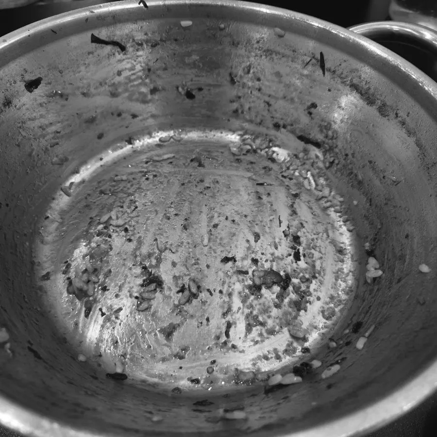 Fried rice made with the remaining broth