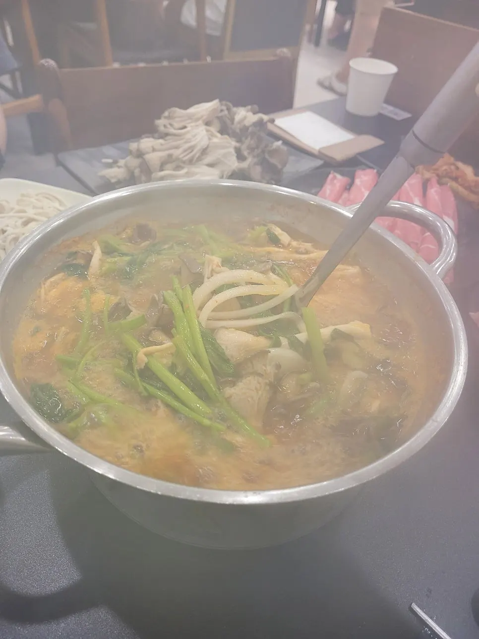Fried rice pressed into the pot