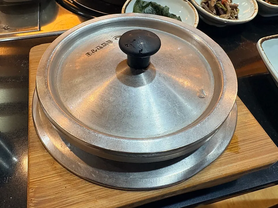 Seasoned vegetable sides and well-fermented kimchi