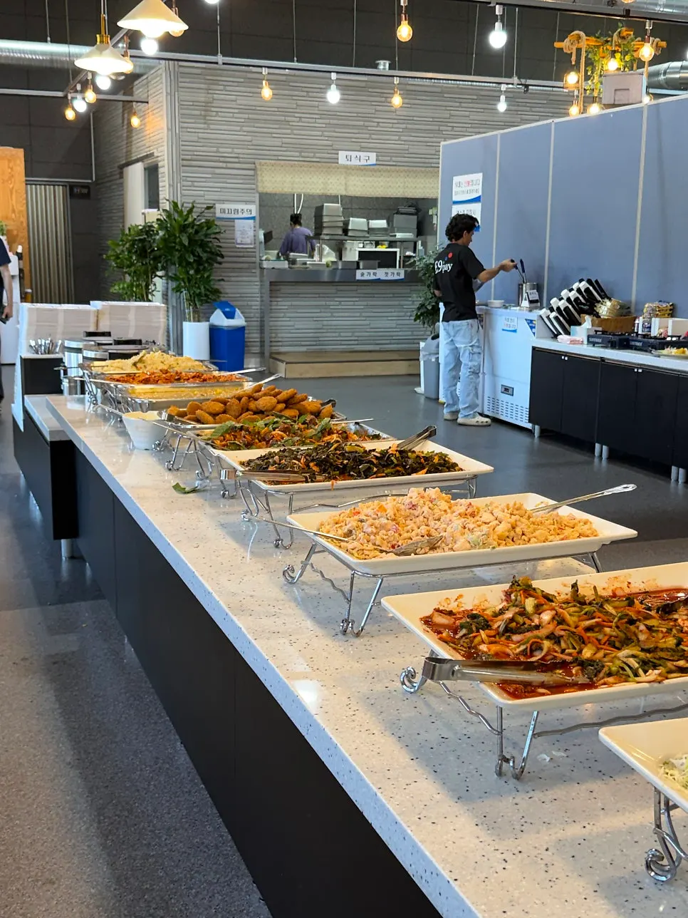 Korean buffet tray and serving counter