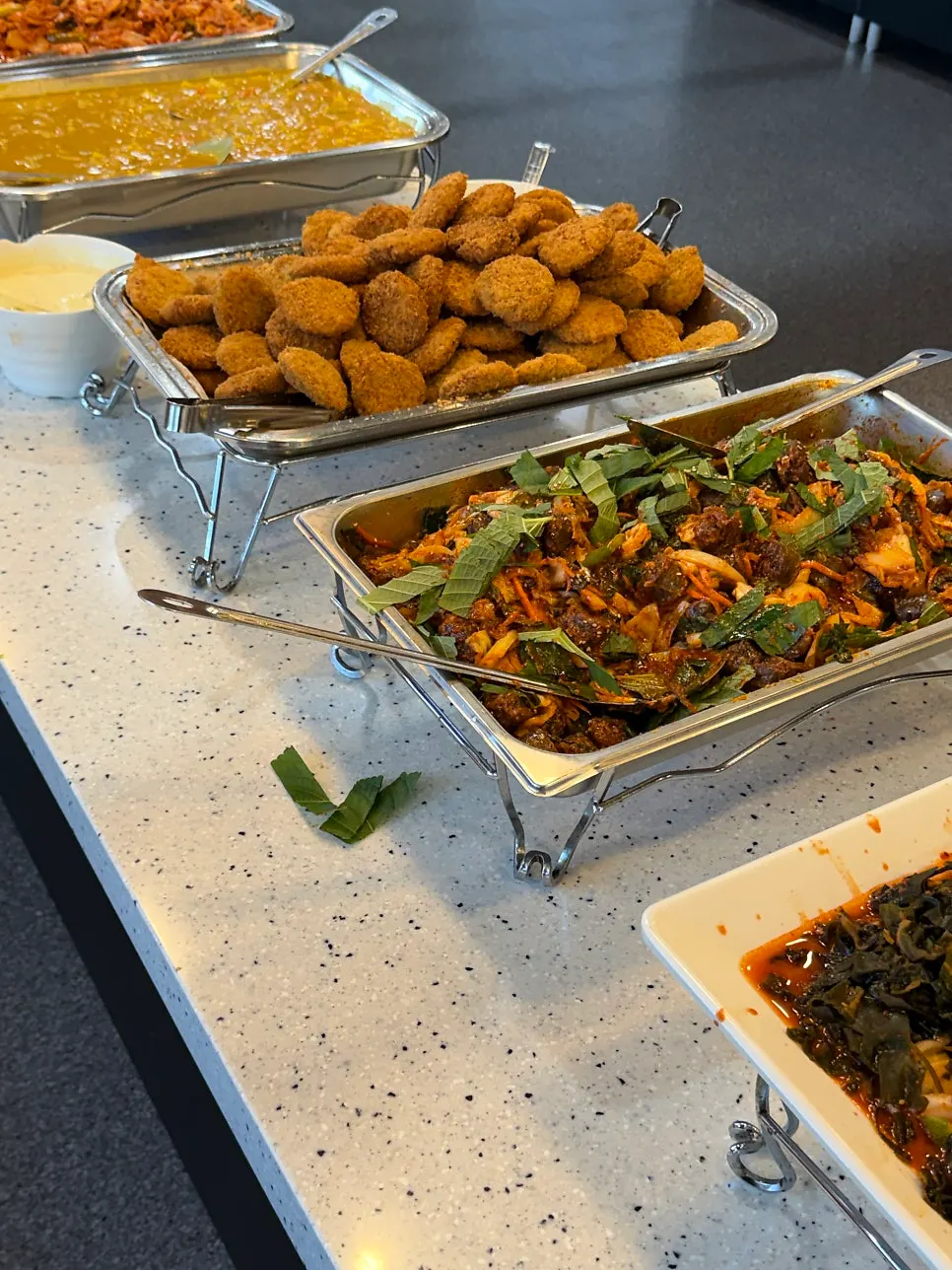 Serving counter with children’s trays