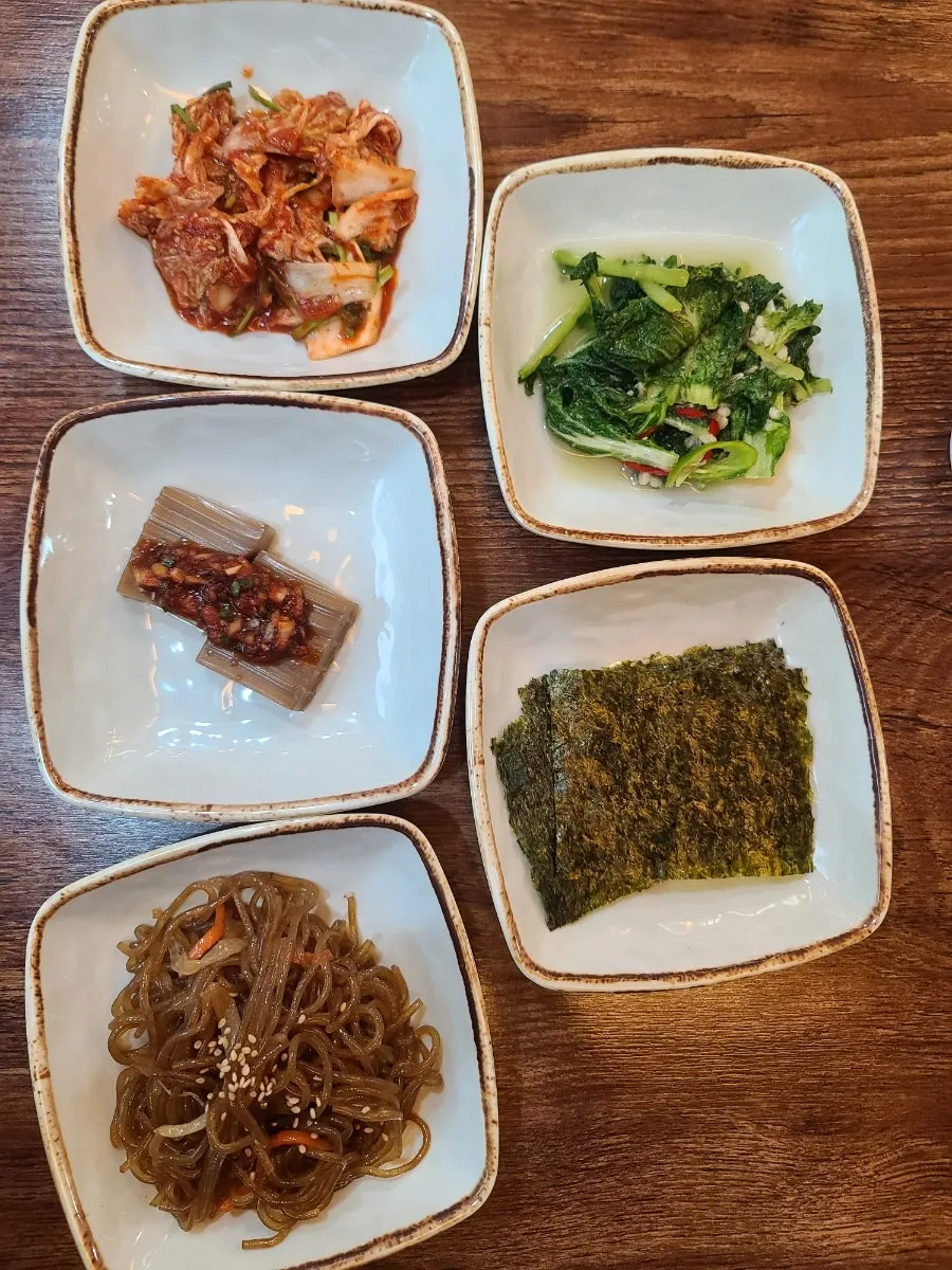 Various side dishes neatly arranged