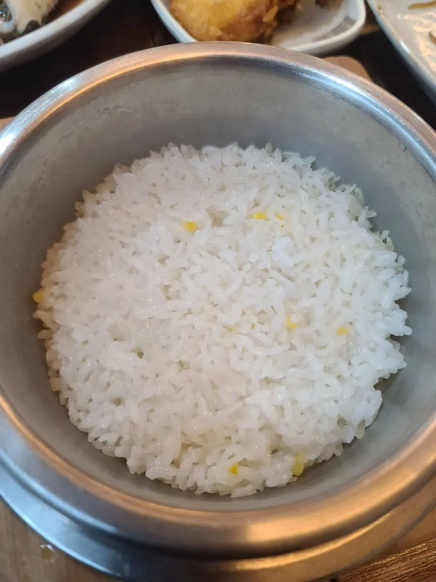 Sotbap scooped into a bowl