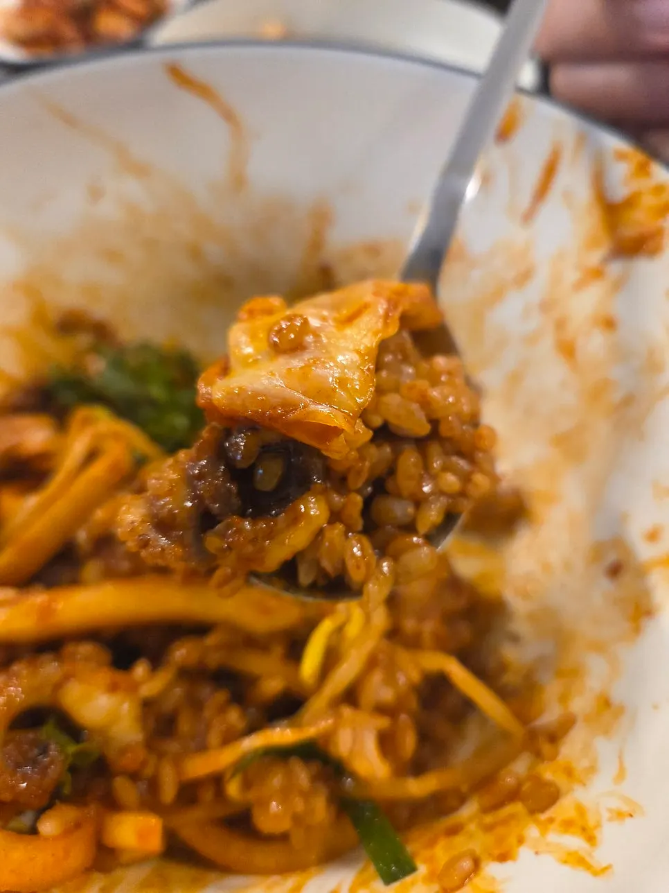 Spicy stir-fried webfoot octopus and mild kalguksu