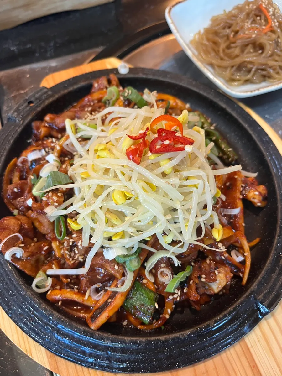 Spicy octopus-squid-pork stir-fry set for two