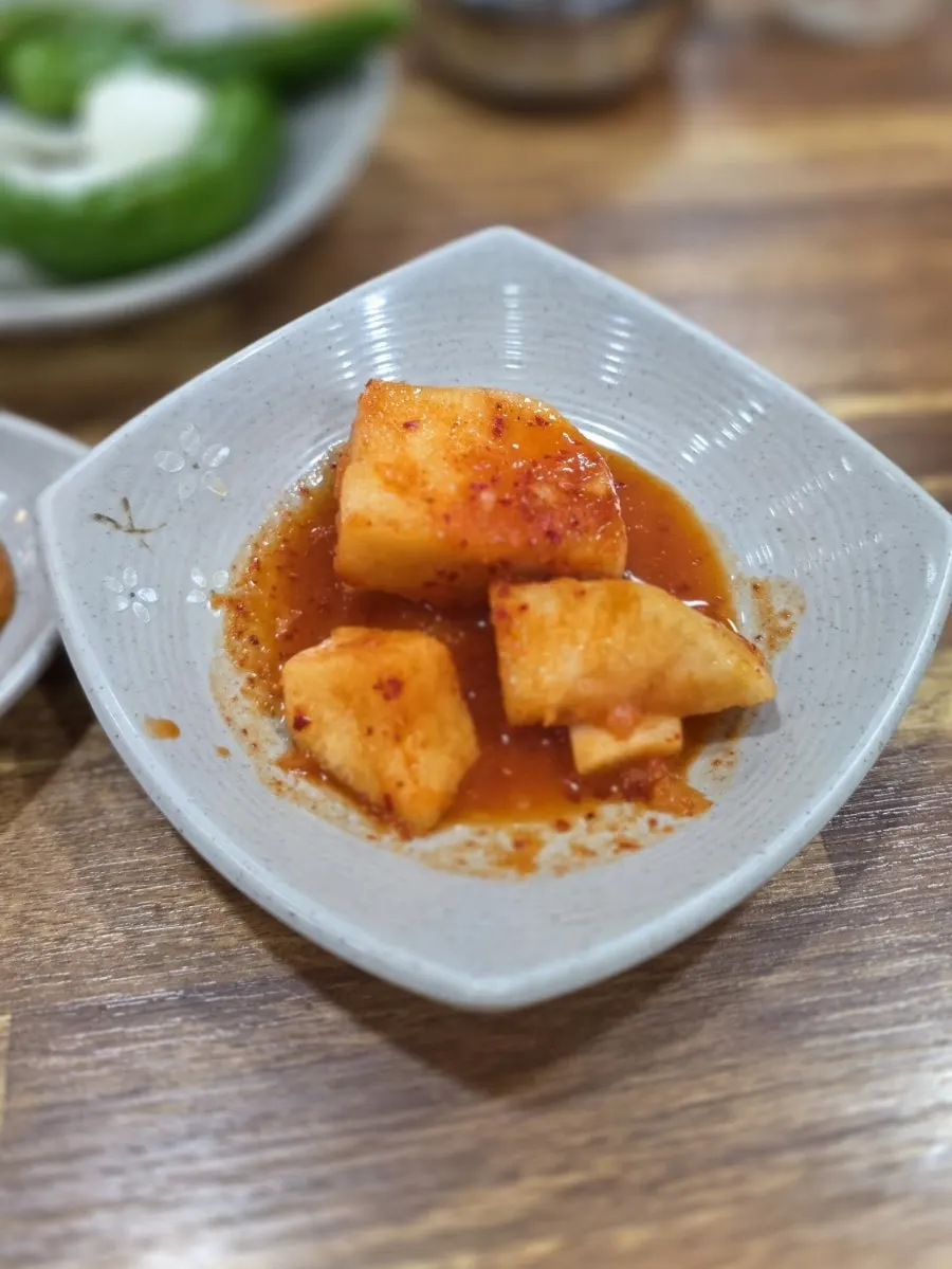 Side dish plate at the sundaeguk restaurant