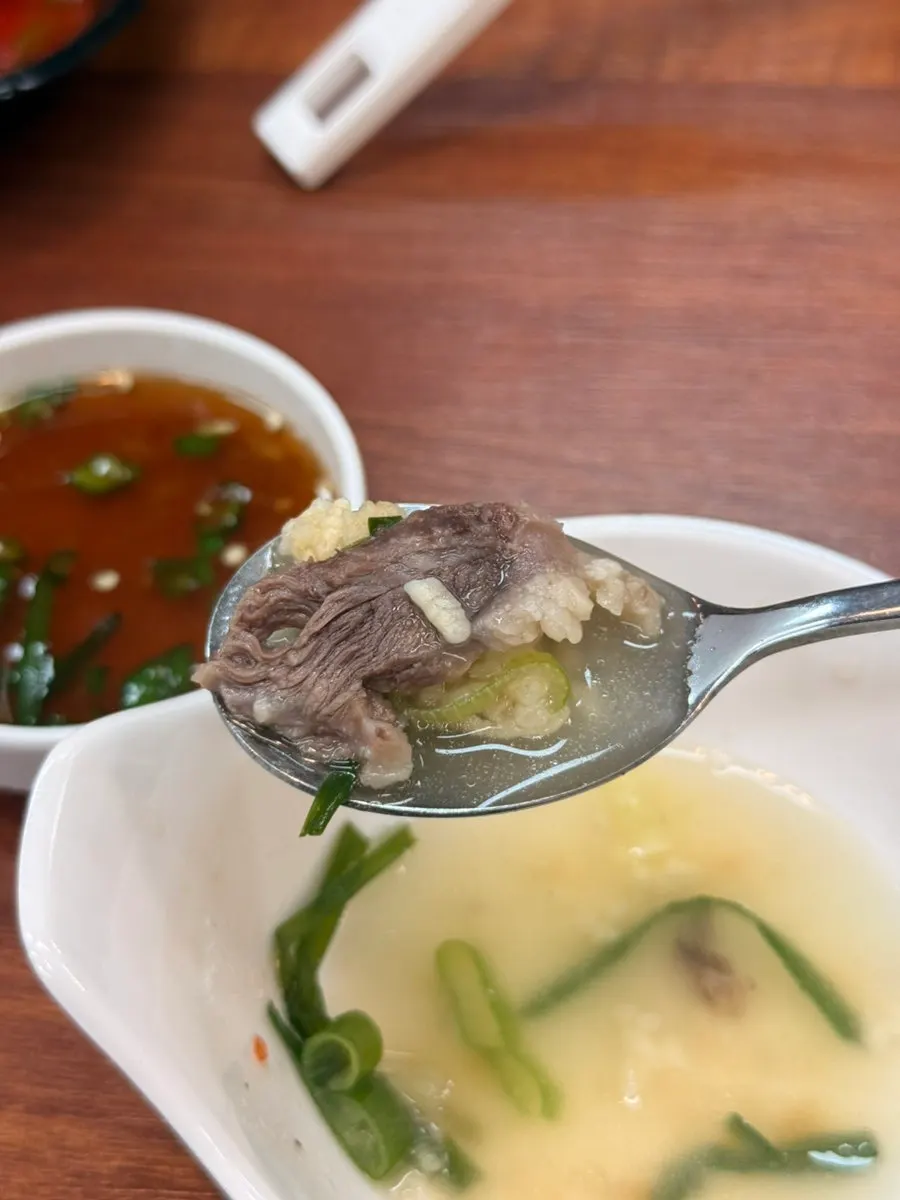 Sweet rice scorched rice simmered in the finishing broth
