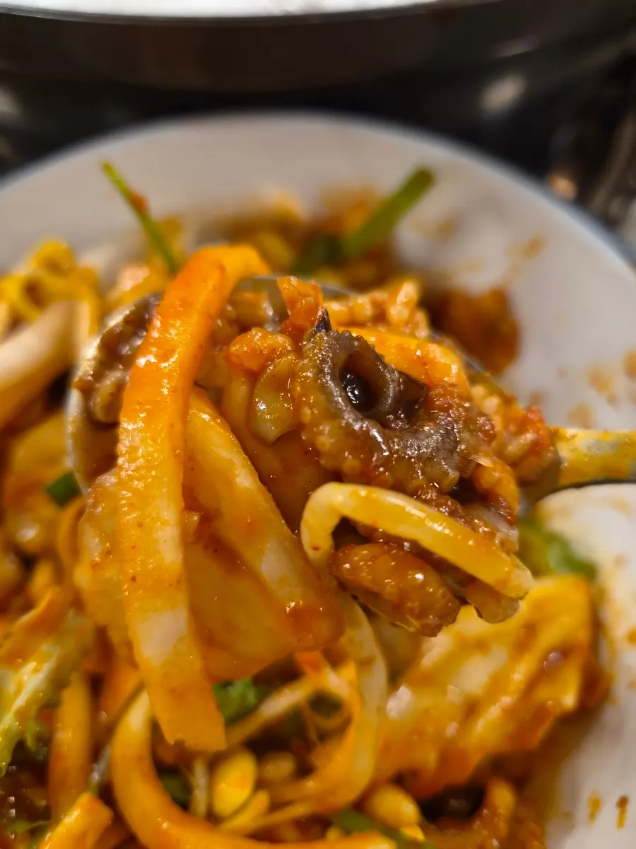 Spicy-looking stir-fried jjukkumi