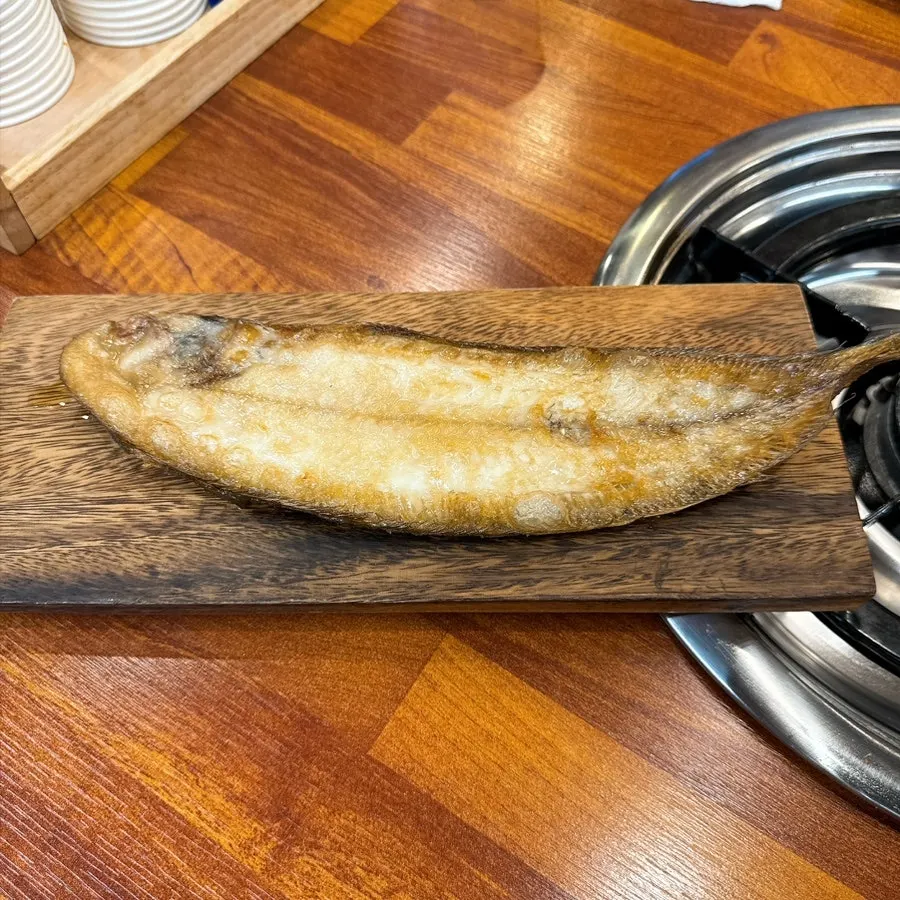 Complimentary grilled fish