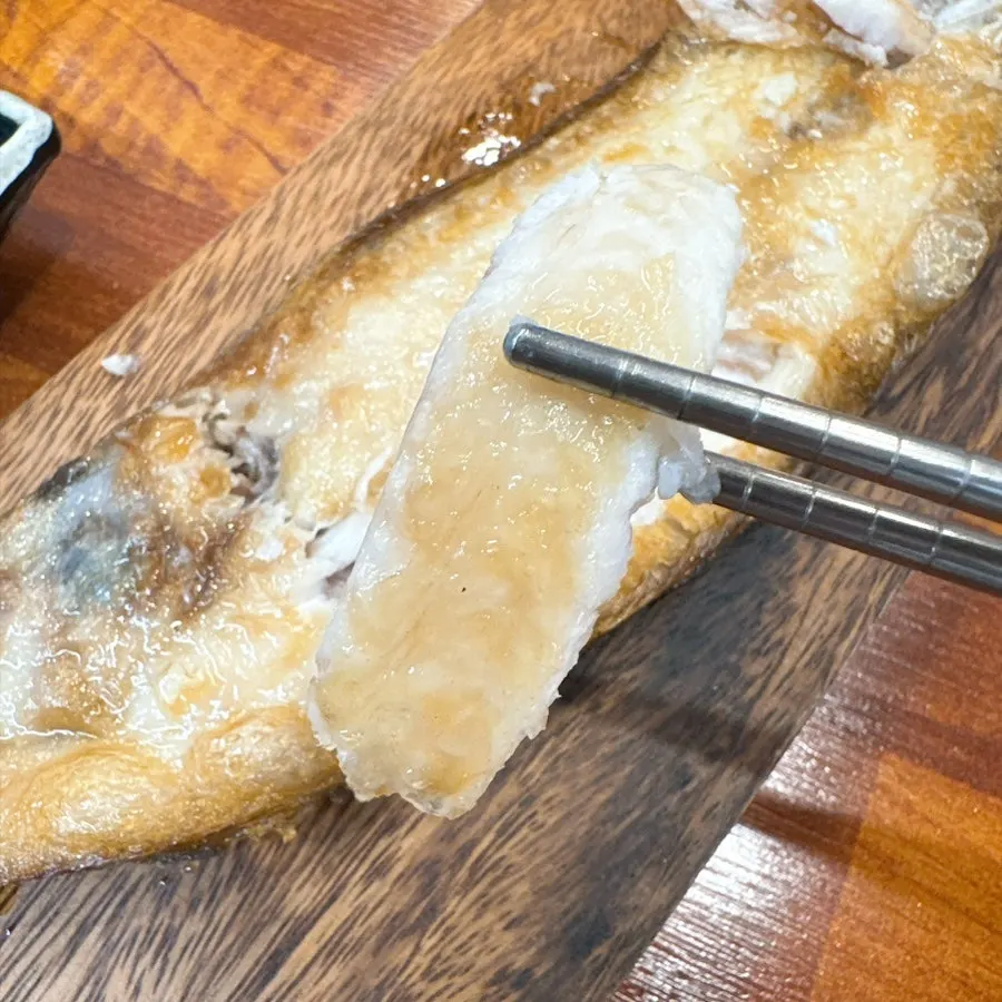 Nicely browned complimentary grilled fish
