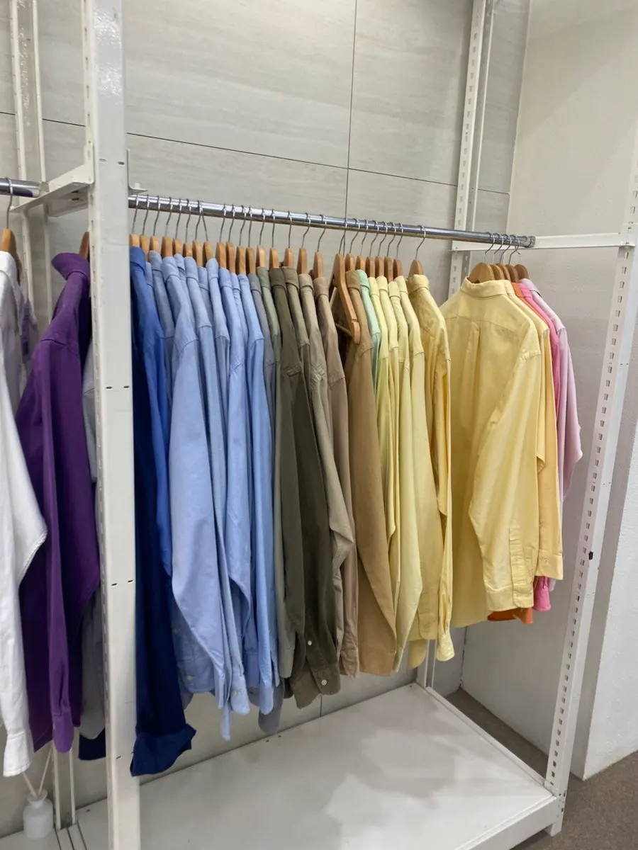Rack of luxury brand clothing